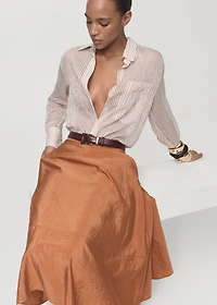 Midi satin skirt