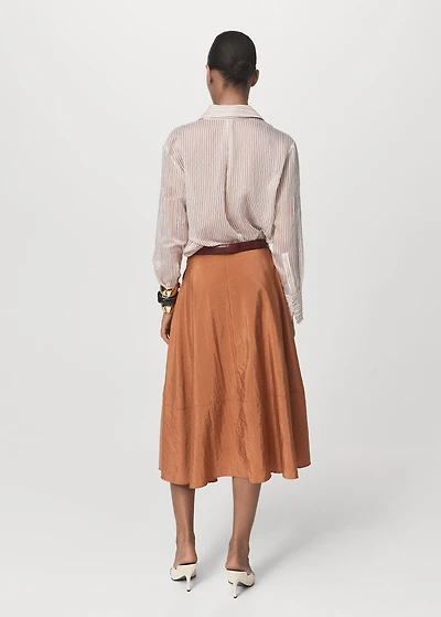 Midi satin skirt