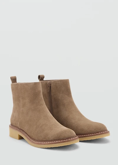 Suede leather ankle boots