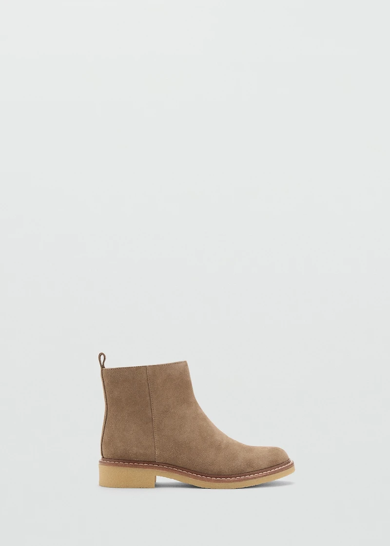 Suede leather ankle boots