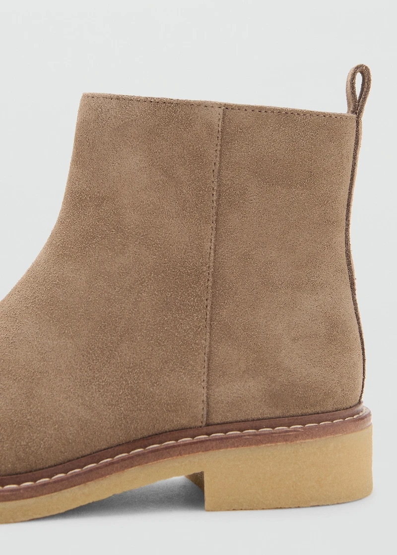 Suede leather ankle boots