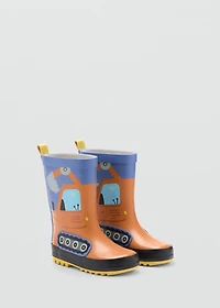 Wellington boots with drawing
