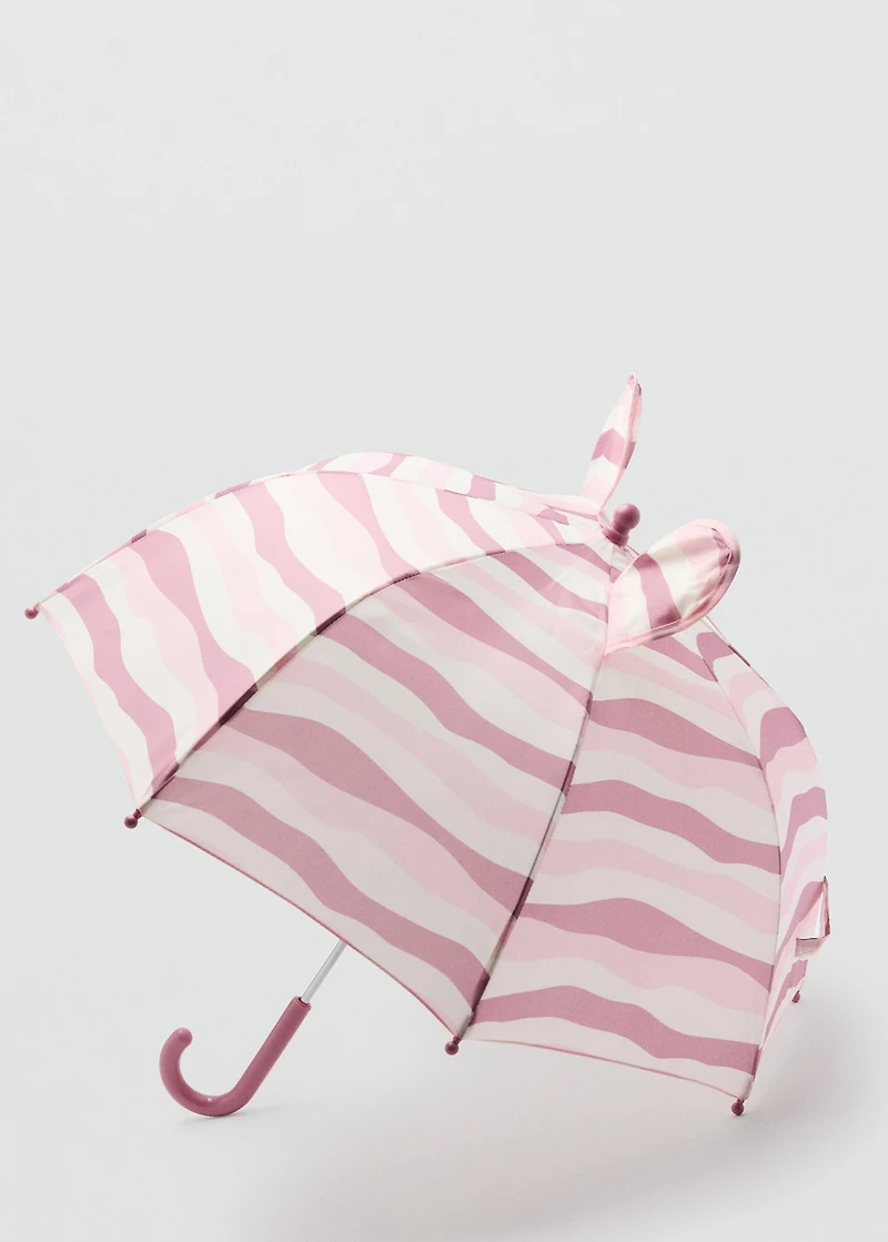 Striped umbrella with ears