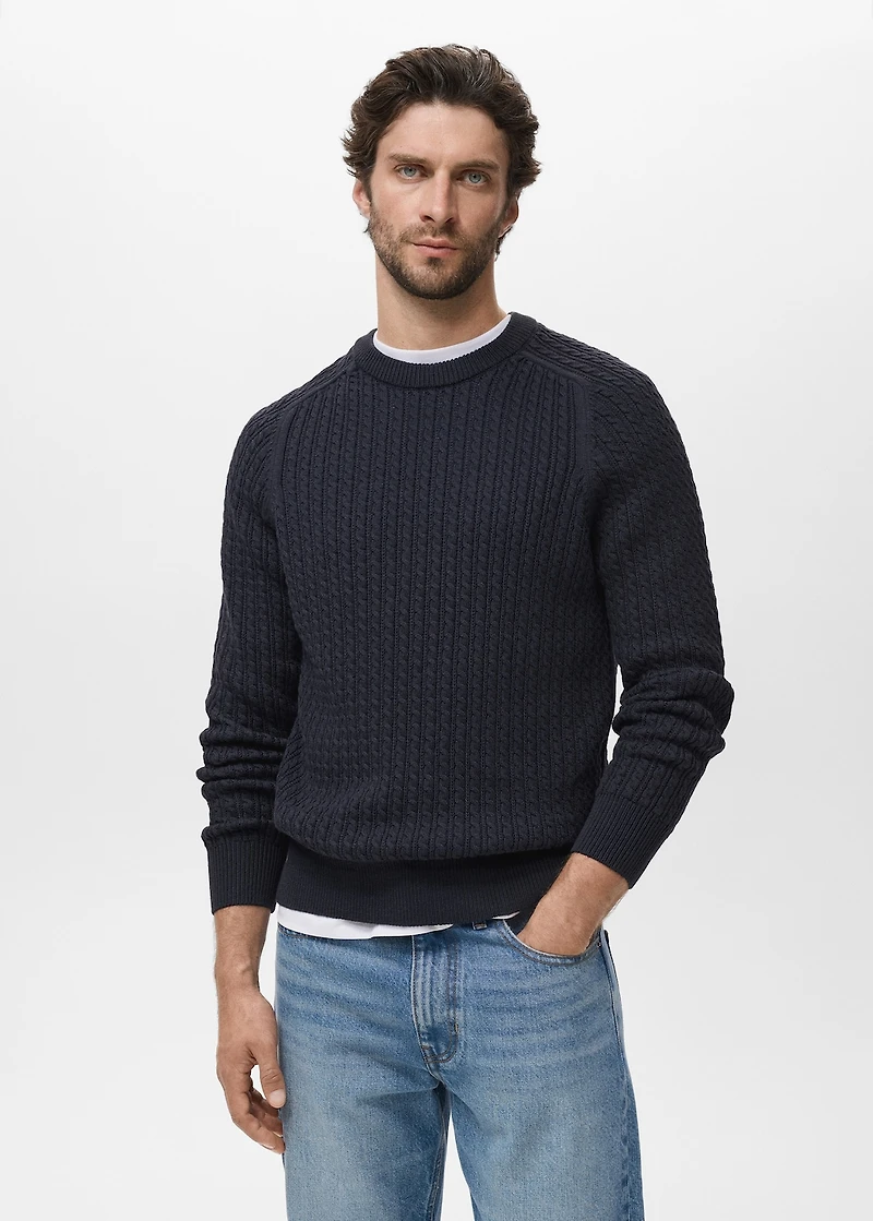100% cotton braided sweater