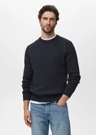 100% cotton braided sweater