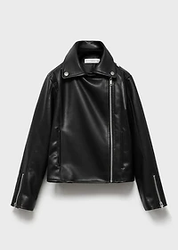 Leather-effect biker jacket