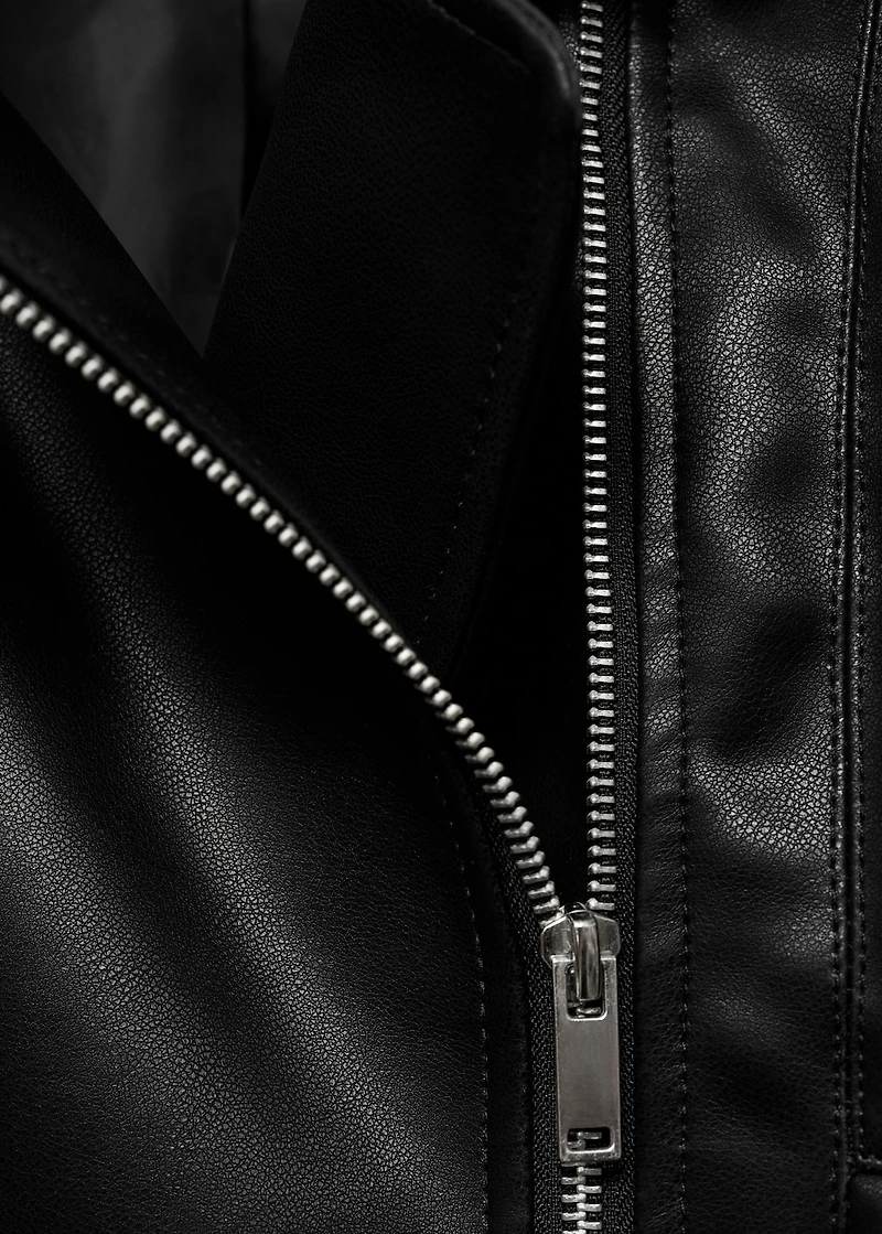 Leather-effect biker jacket