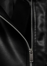 Leather-effect biker jacket