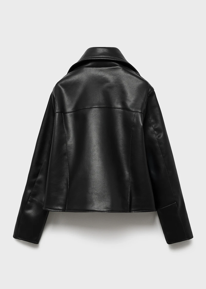 Leather-effect biker jacket
