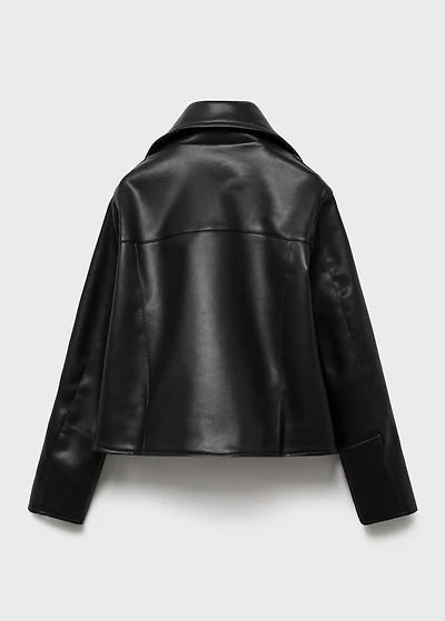 Leather-effect biker jacket