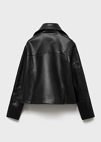 Leather-effect biker jacket