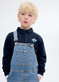 100% cotton polo-style sweatshirt