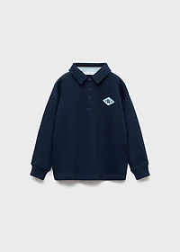 100% cotton polo-style sweatshirt