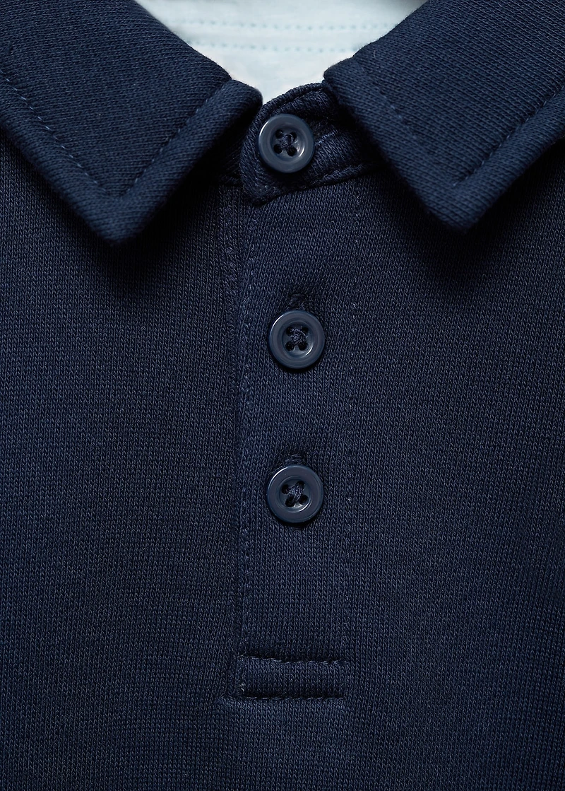 100% cotton polo-style sweatshirt