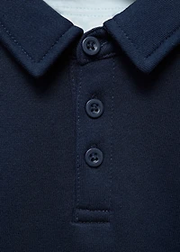 100% cotton polo-style sweatshirt