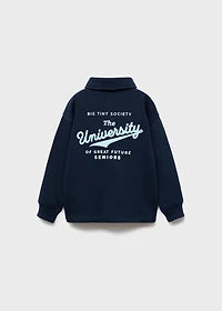 100% cotton polo-style sweatshirt