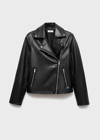 Leather-effect biker jacket