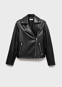 Leather-effect biker jacket