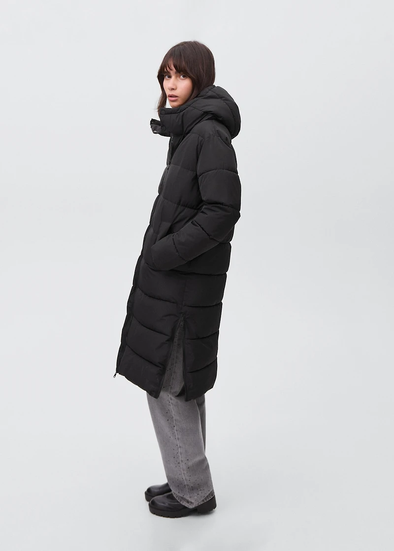Quilted long coat