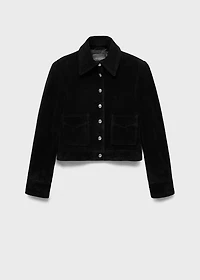 Suede leather jacket with buttons