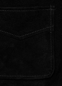 Suede leather jacket with buttons