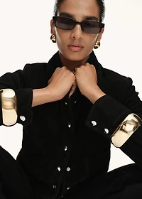 Suede leather jacket with buttons