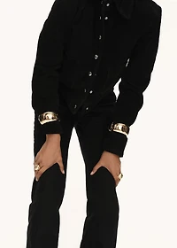 Suede leather jacket with buttons