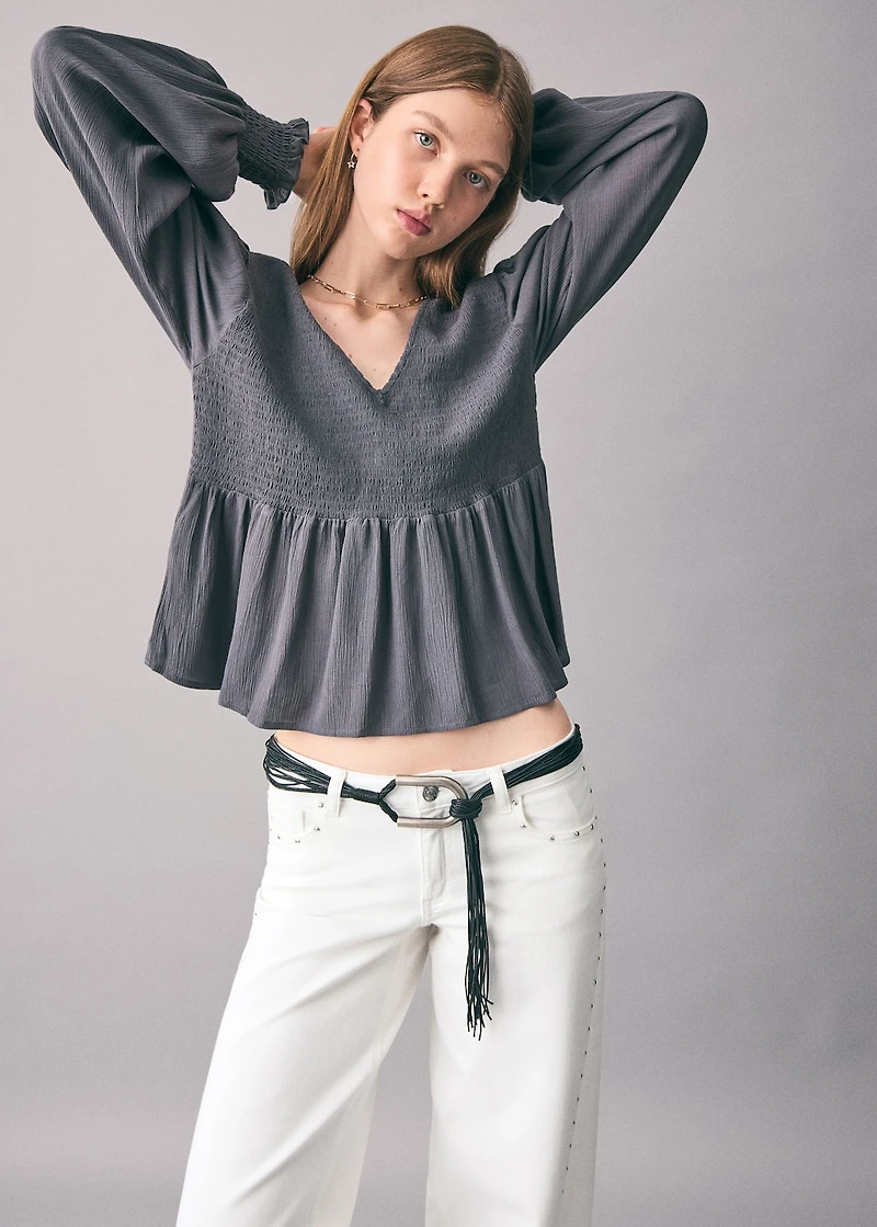 Ruched flowing blouse