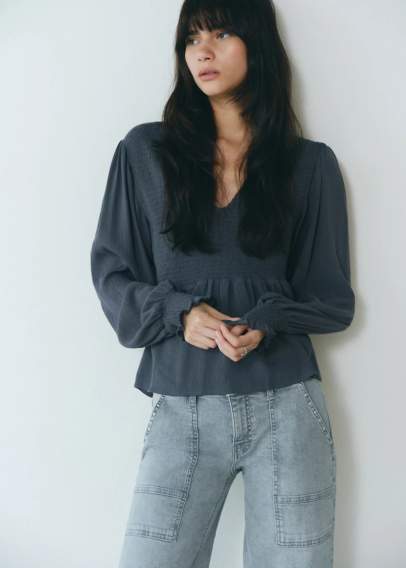 Ruched flowing blouse