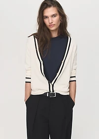 Cardigan with contrasting stripes