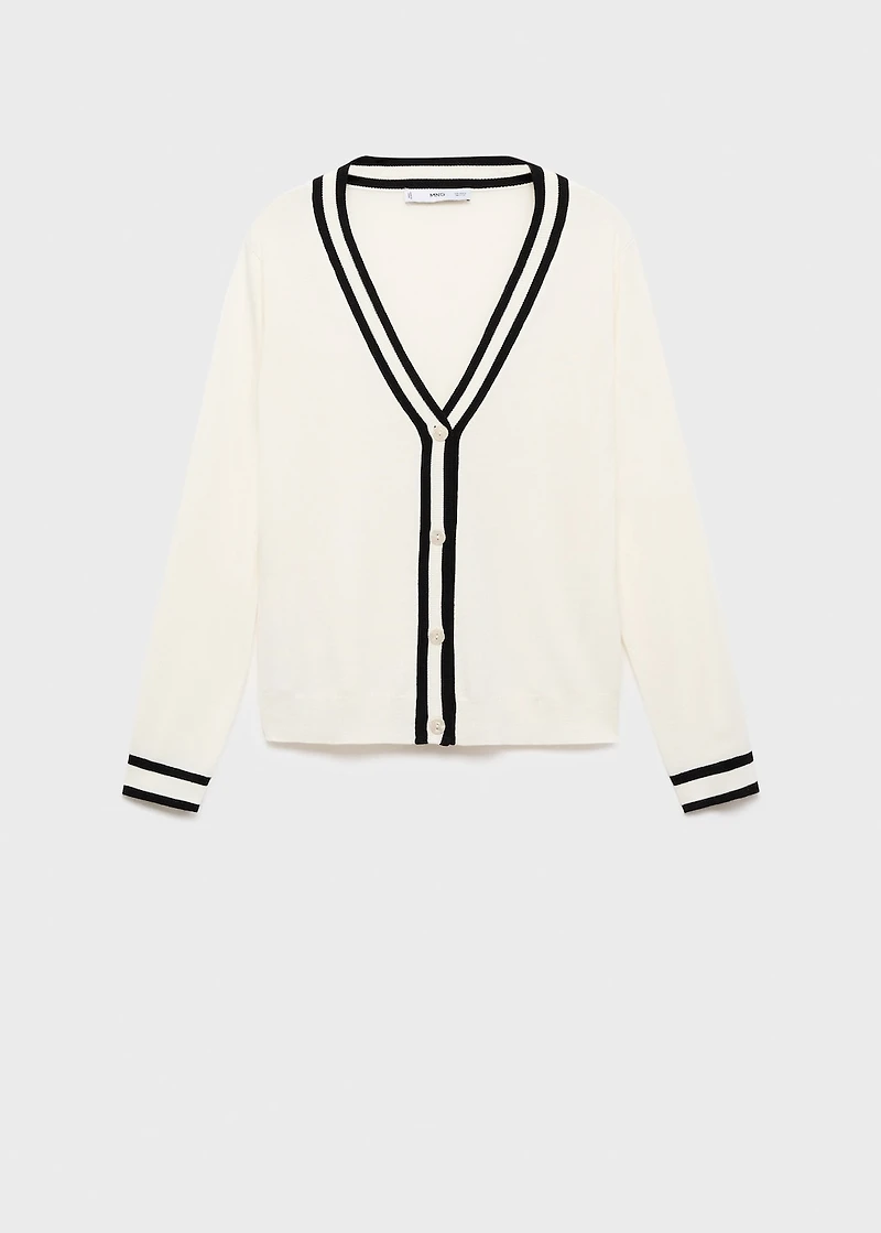 Cardigan with contrasting stripes