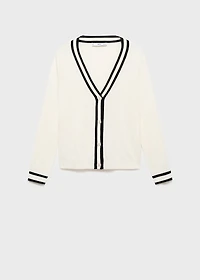 Cardigan with contrasting stripes