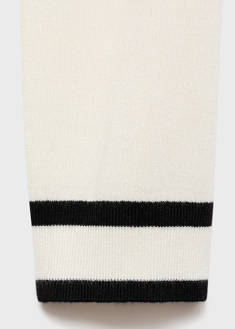 Cardigan with contrasting stripes