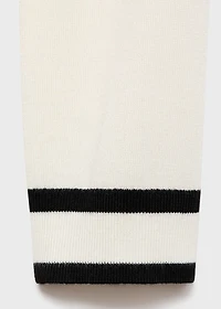 Cardigan with contrasting stripes