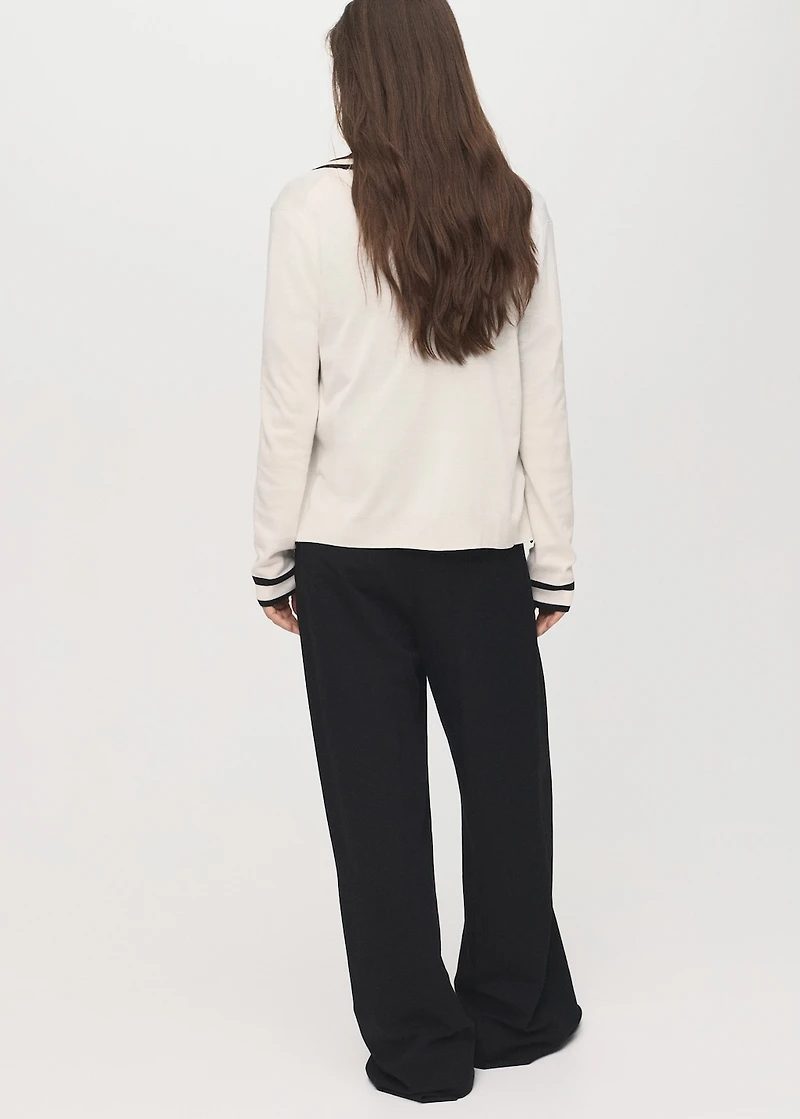 Cardigan with contrasting stripes