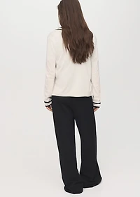 Cardigan with contrasting stripes