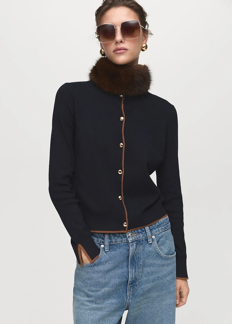 Cardigan with cuff opening