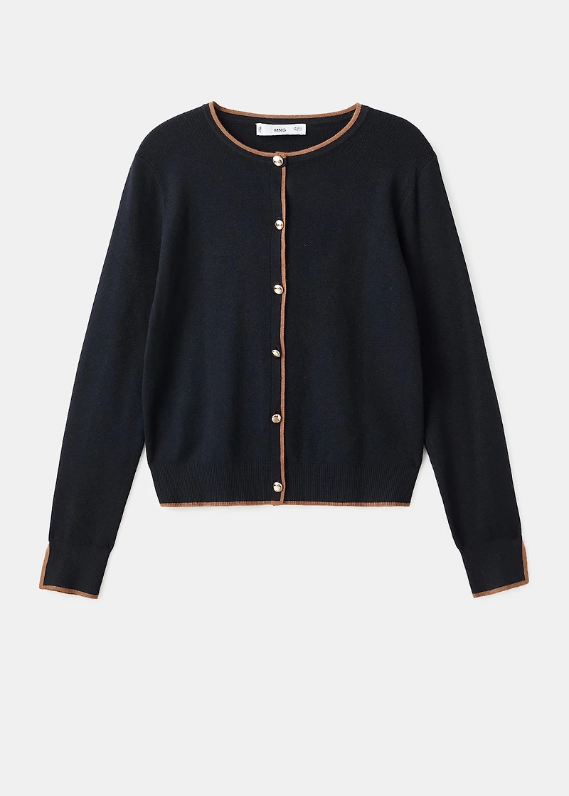 Cardigan with cuff opening