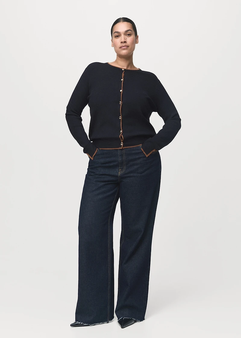 Cardigan with cuff opening