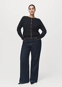 Cardigan with cuff opening