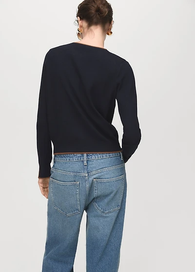 Cardigan with cuff opening