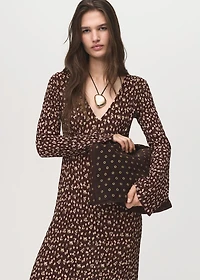 Printed V-neck dress