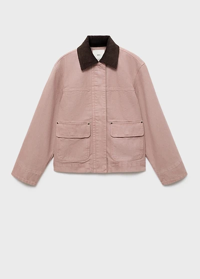 Corduroy collar denim jacket