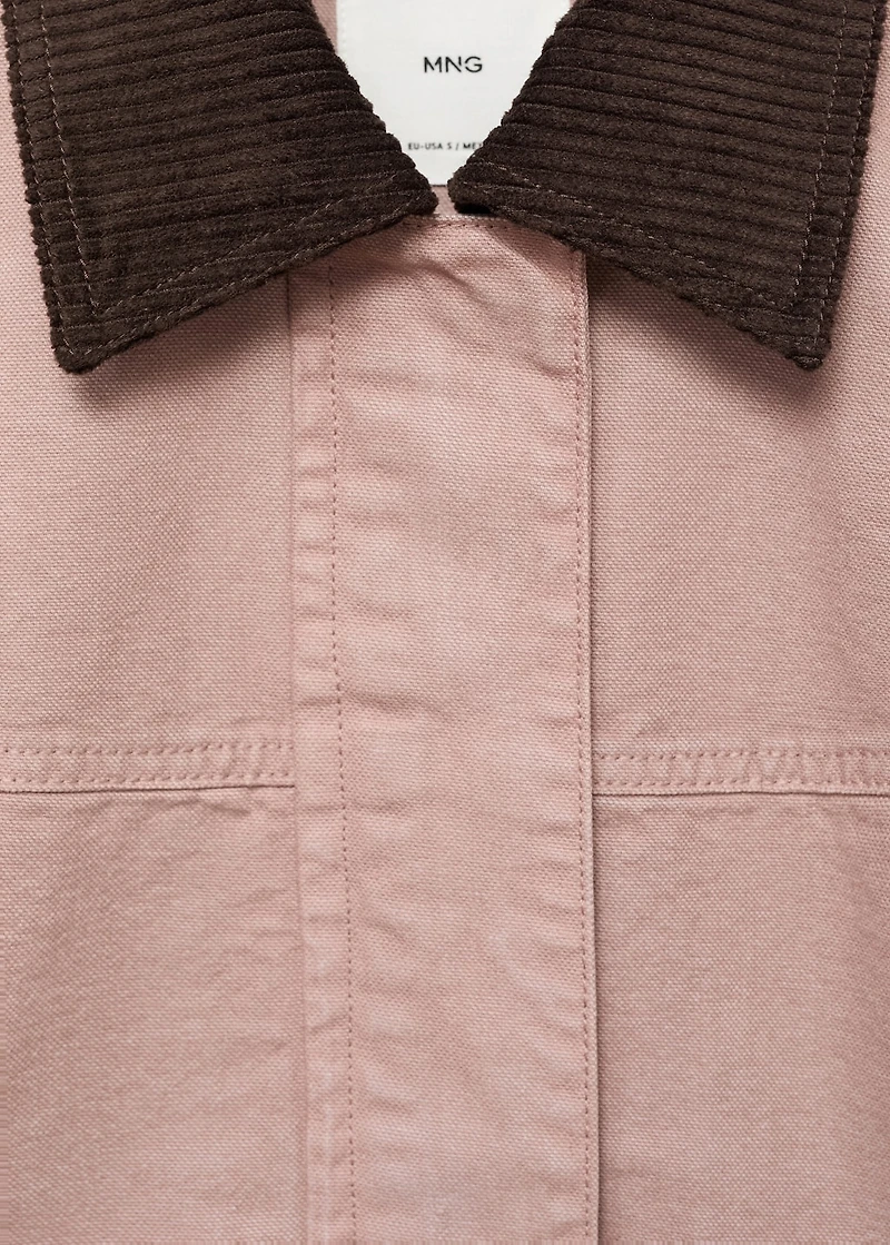 Corduroy collar denim jacket