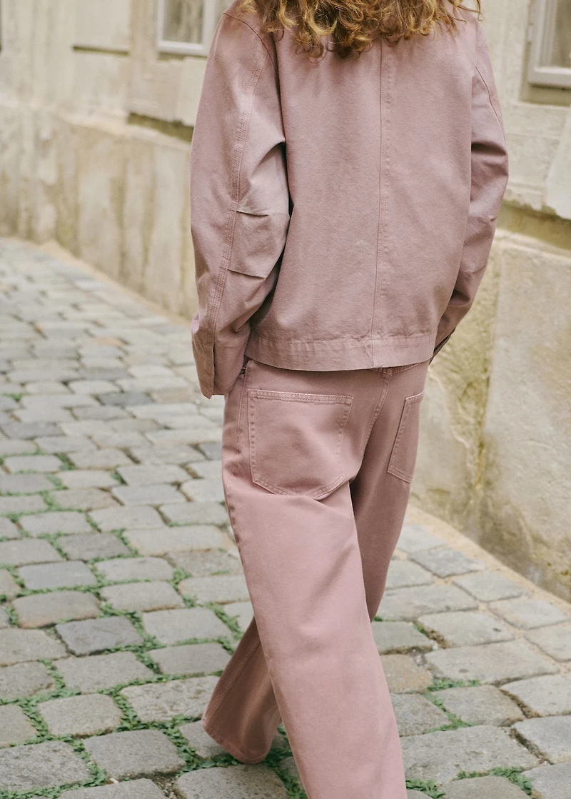 Corduroy collar denim jacket