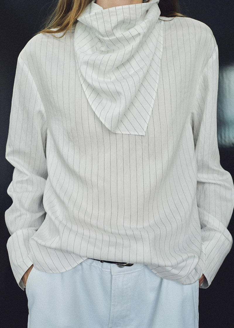 Striped blouse with handkerchief