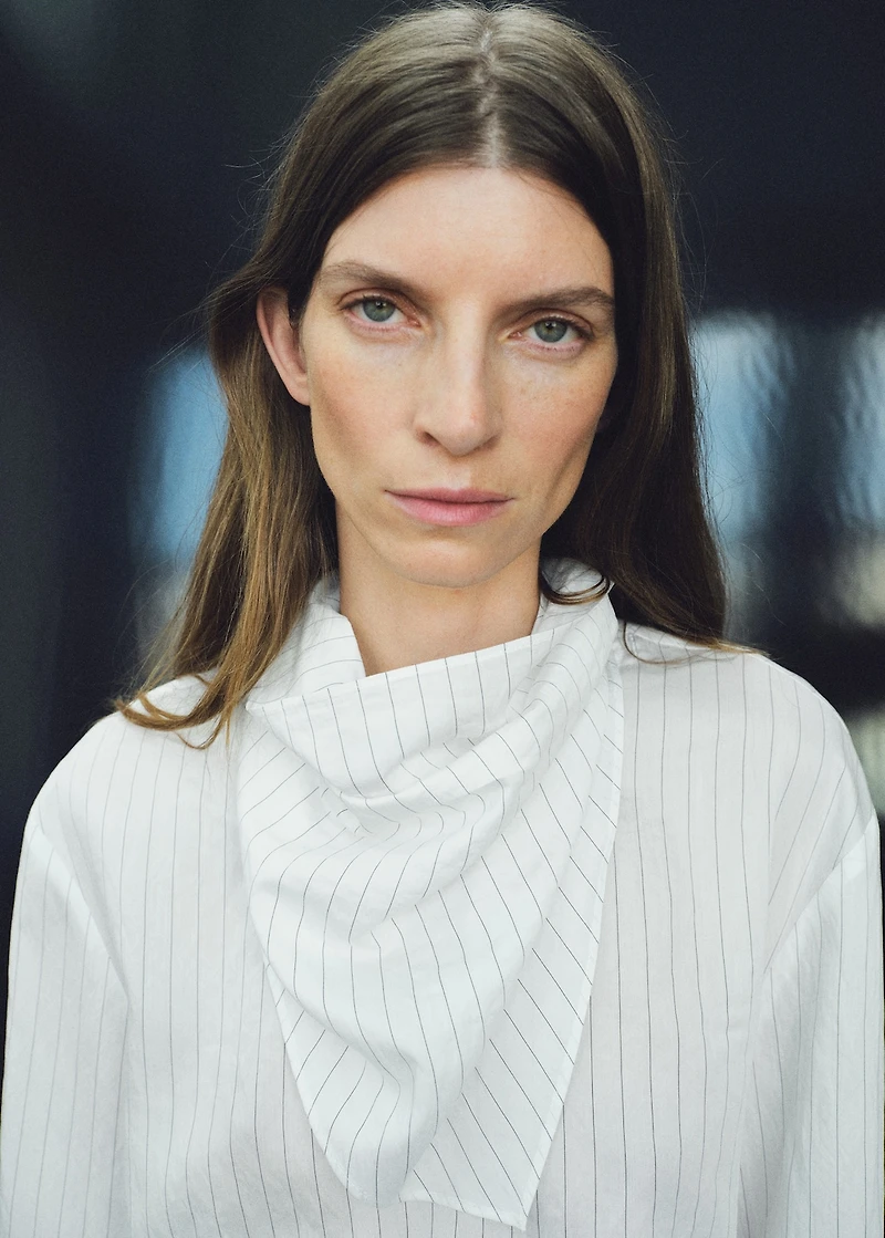 Striped blouse with handkerchief