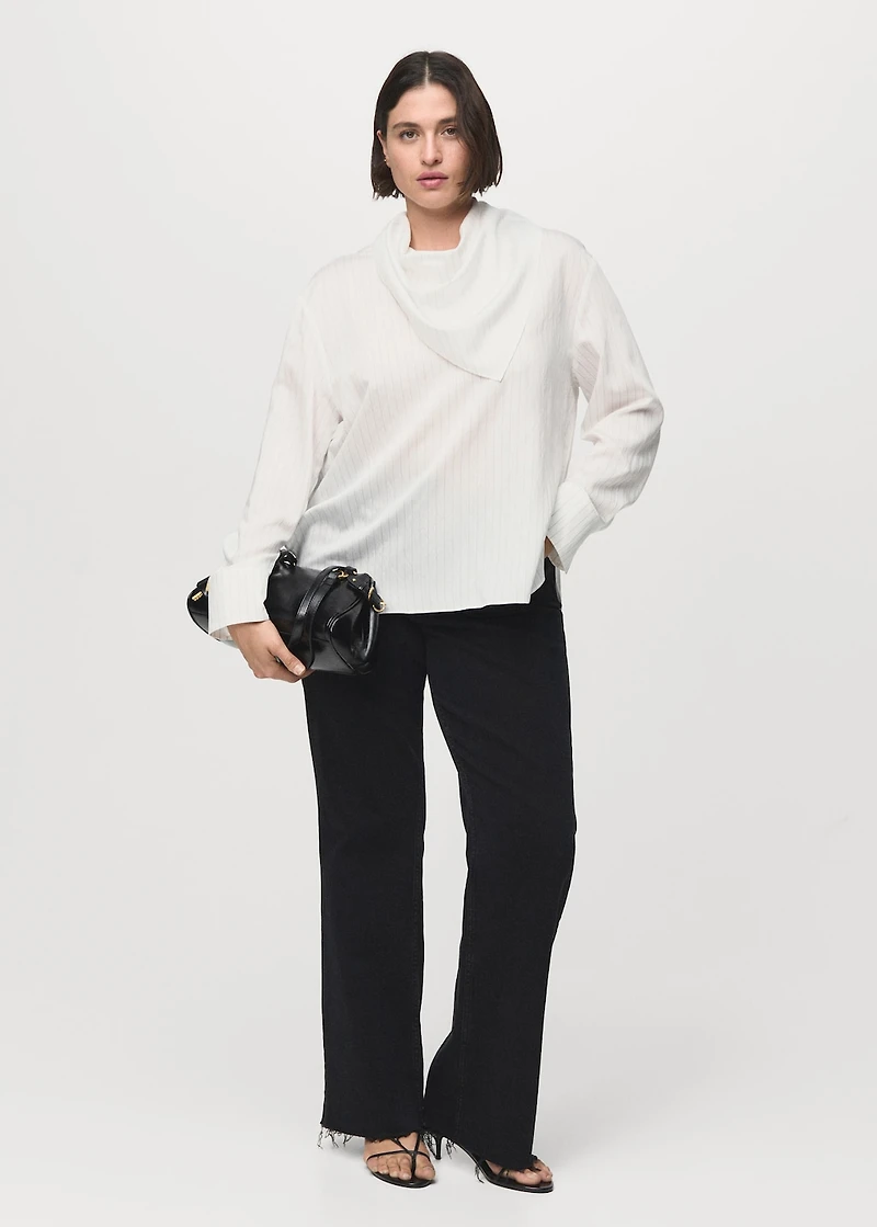 Striped blouse with handkerchief