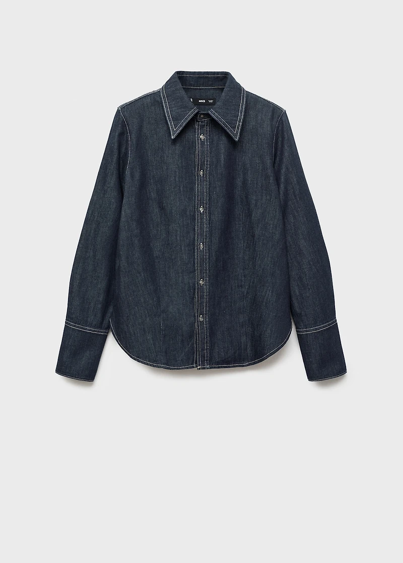 Denim shirt with seams