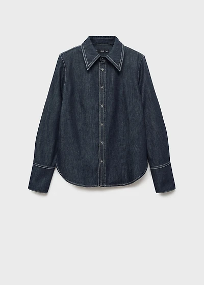 Denim shirt with seams